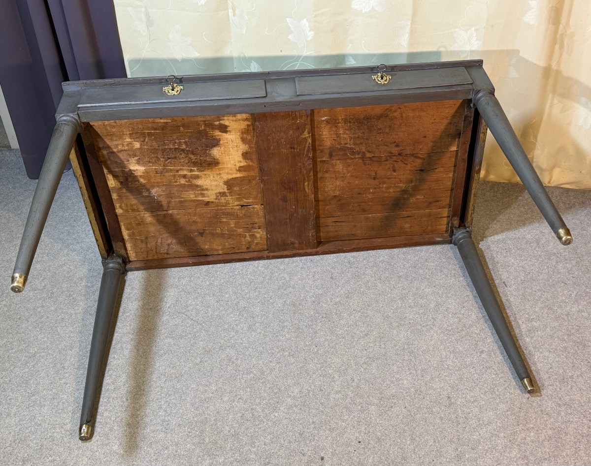 Bureau Louis XVI En Bois Peint , Époque XVIIIe Siècle -photo-5