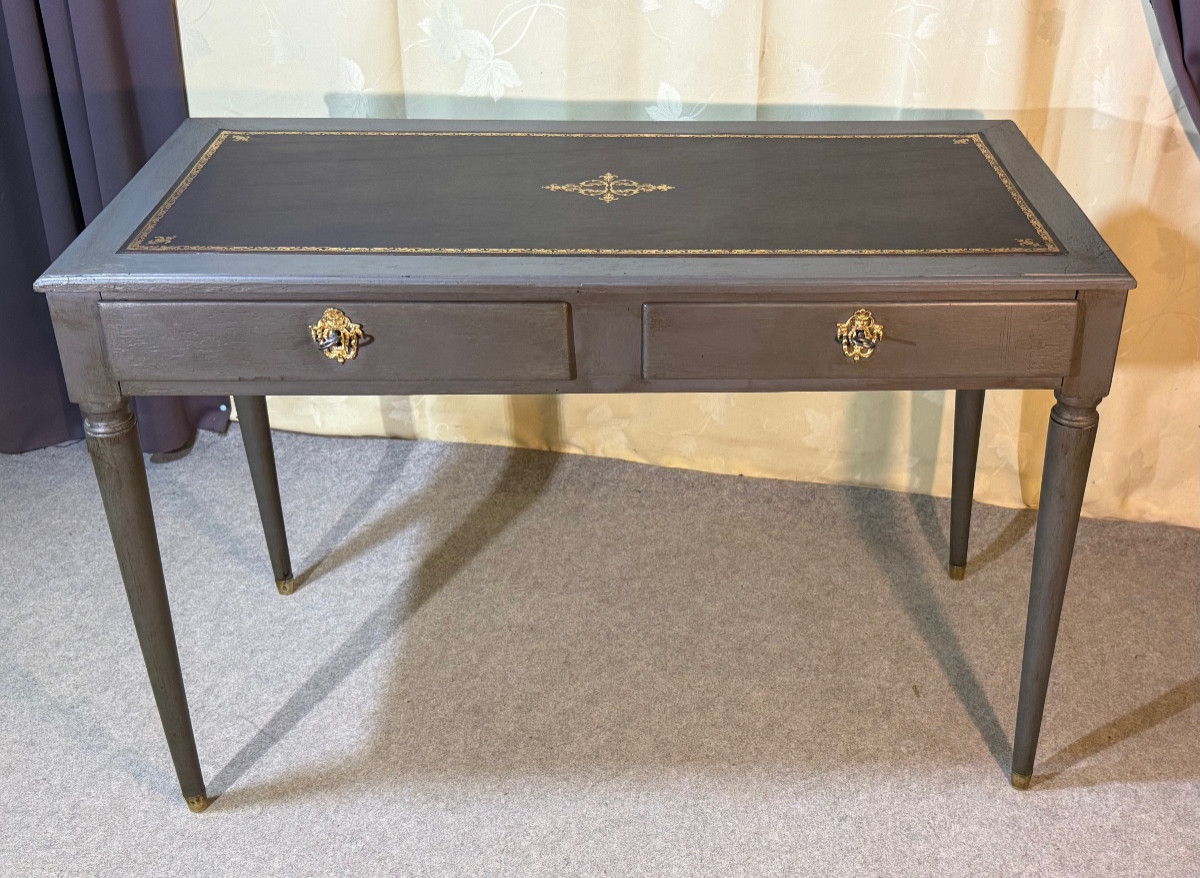 Bureau Louis XVI En Bois Peint , Époque XVIIIe Siècle 