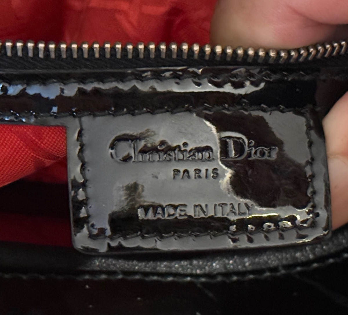 Lady Dior Bag In Black Patent Leather -photo-4