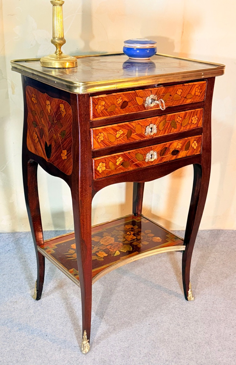 Chiffonnière Table Stamped C. Topino, From The 18th Century -photo-4