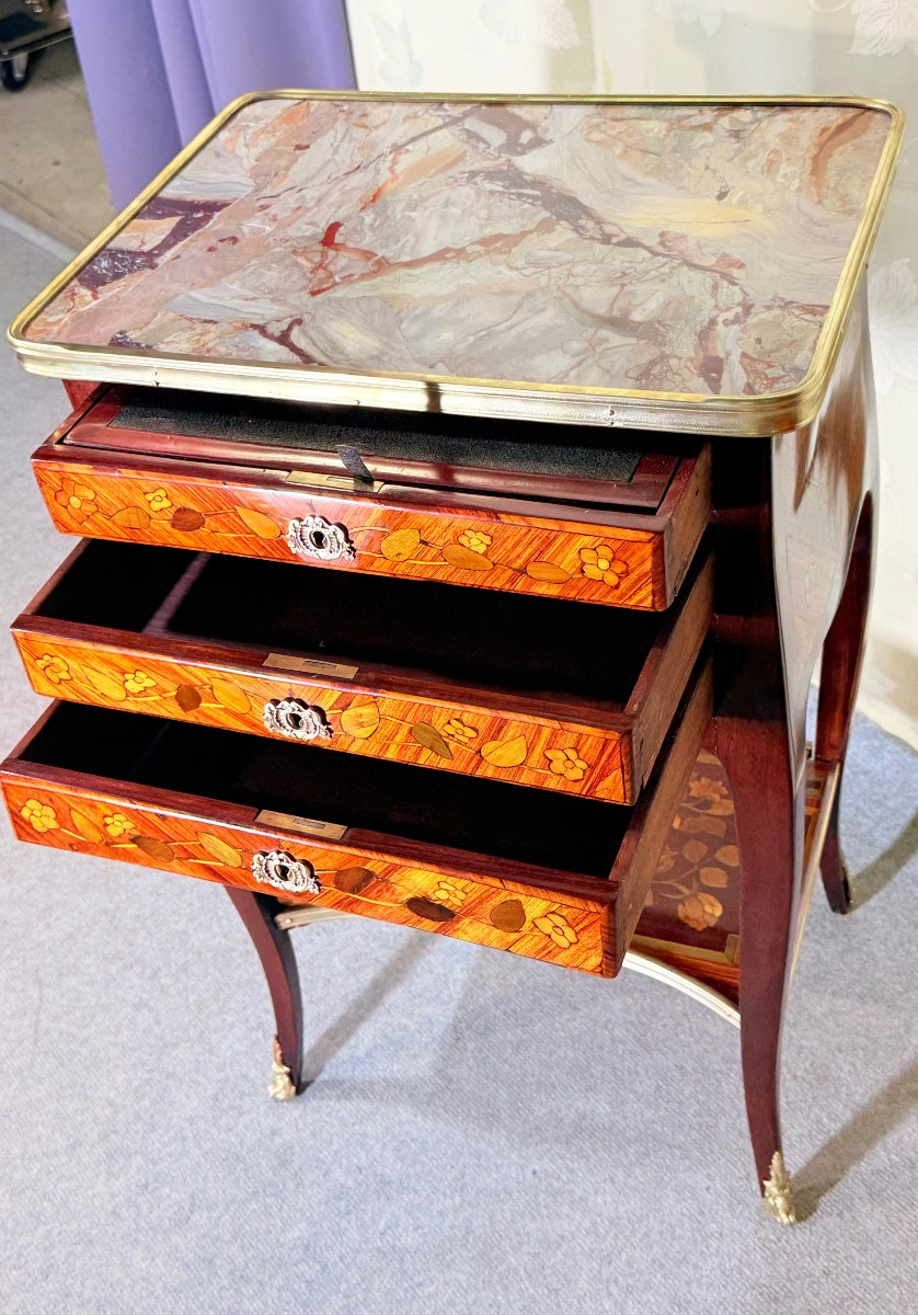 Chiffonnière Table Stamped C. Topino, From The 18th Century -photo-5