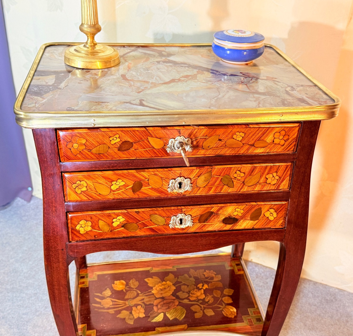 Chiffonnière Table Stamped C. Topino, From The 18th Century -photo-6