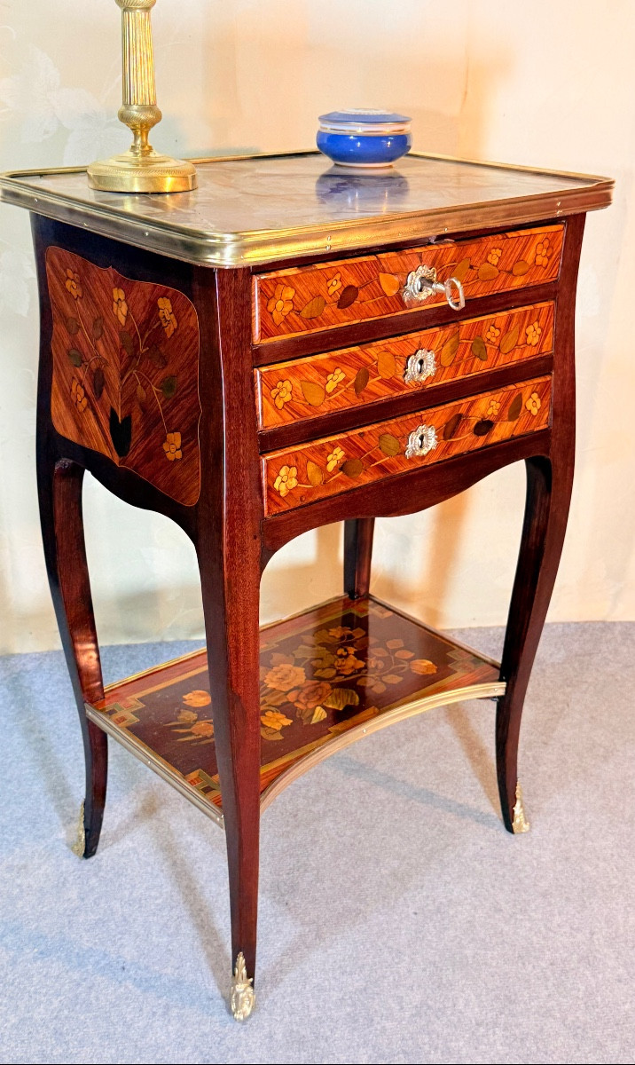 Chiffonnière Table Stamped C. Topino, From The 18th Century -photo-8