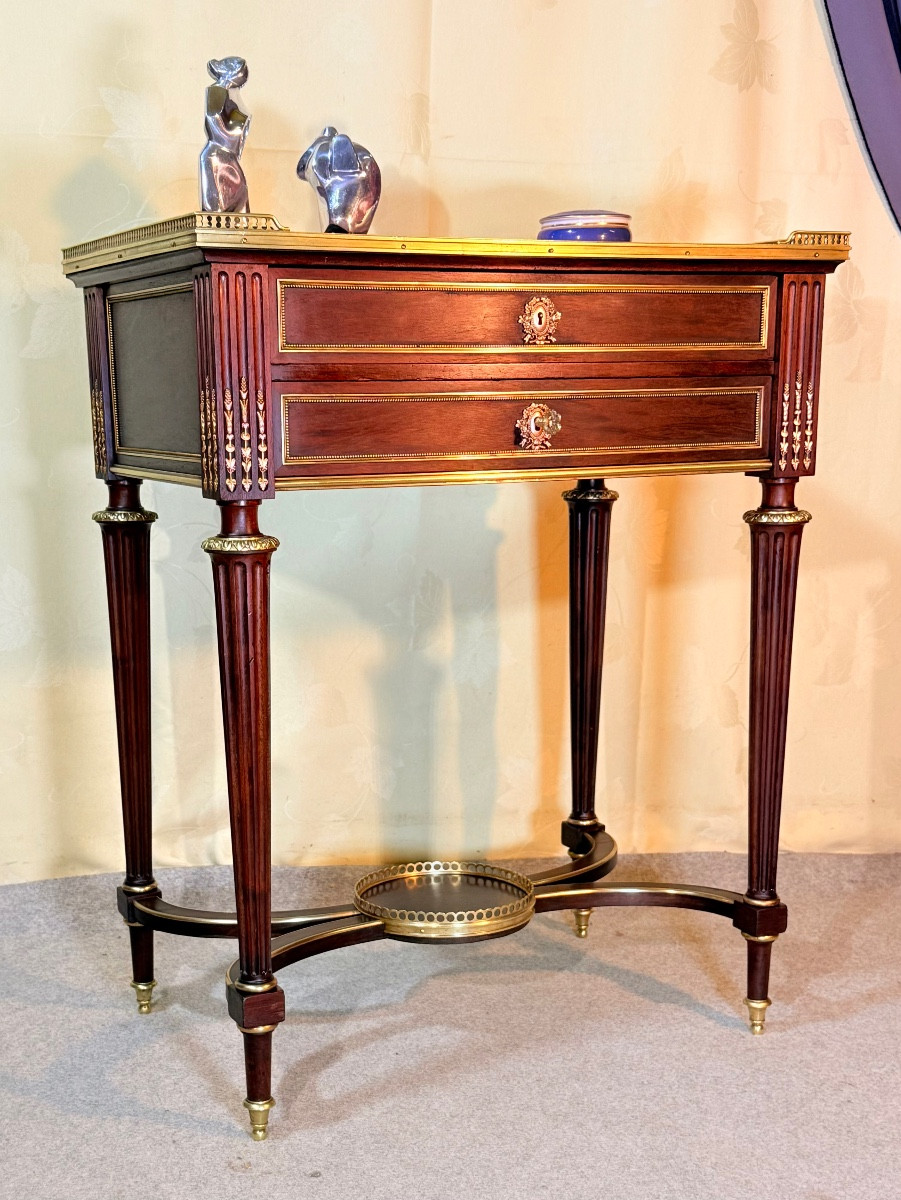 Table de Salon Louis XVI en Acajou , Époque XIXe -photo-5
