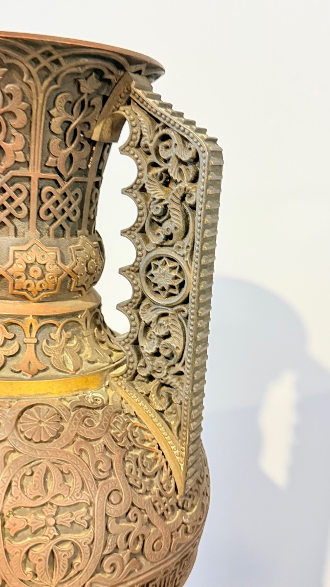 Hispano-moorish Vase, Signed Oudry Léopold, -photo-2