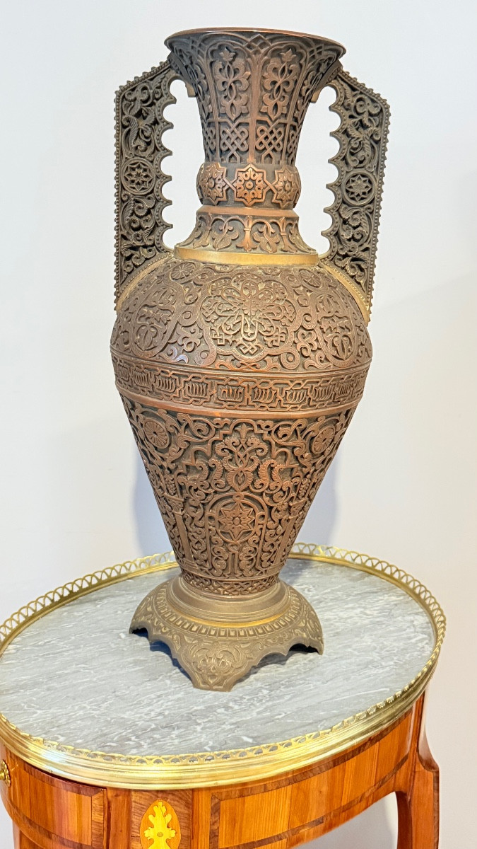 Hispano-moorish Vase, Signed Oudry Léopold, -photo-5