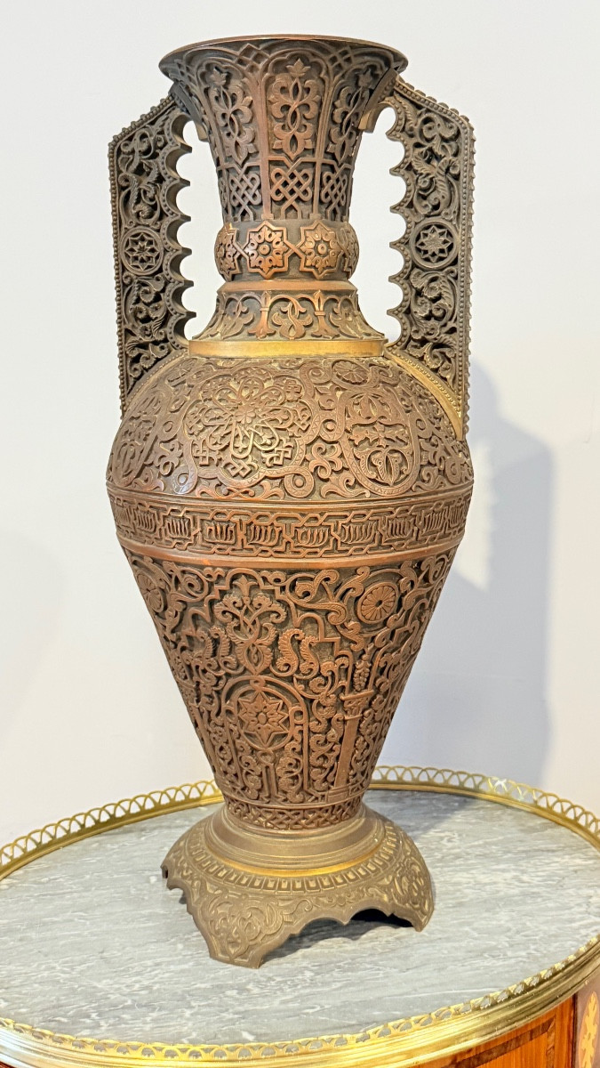 Hispano-moorish Vase, Signed Oudry Léopold, -photo-7