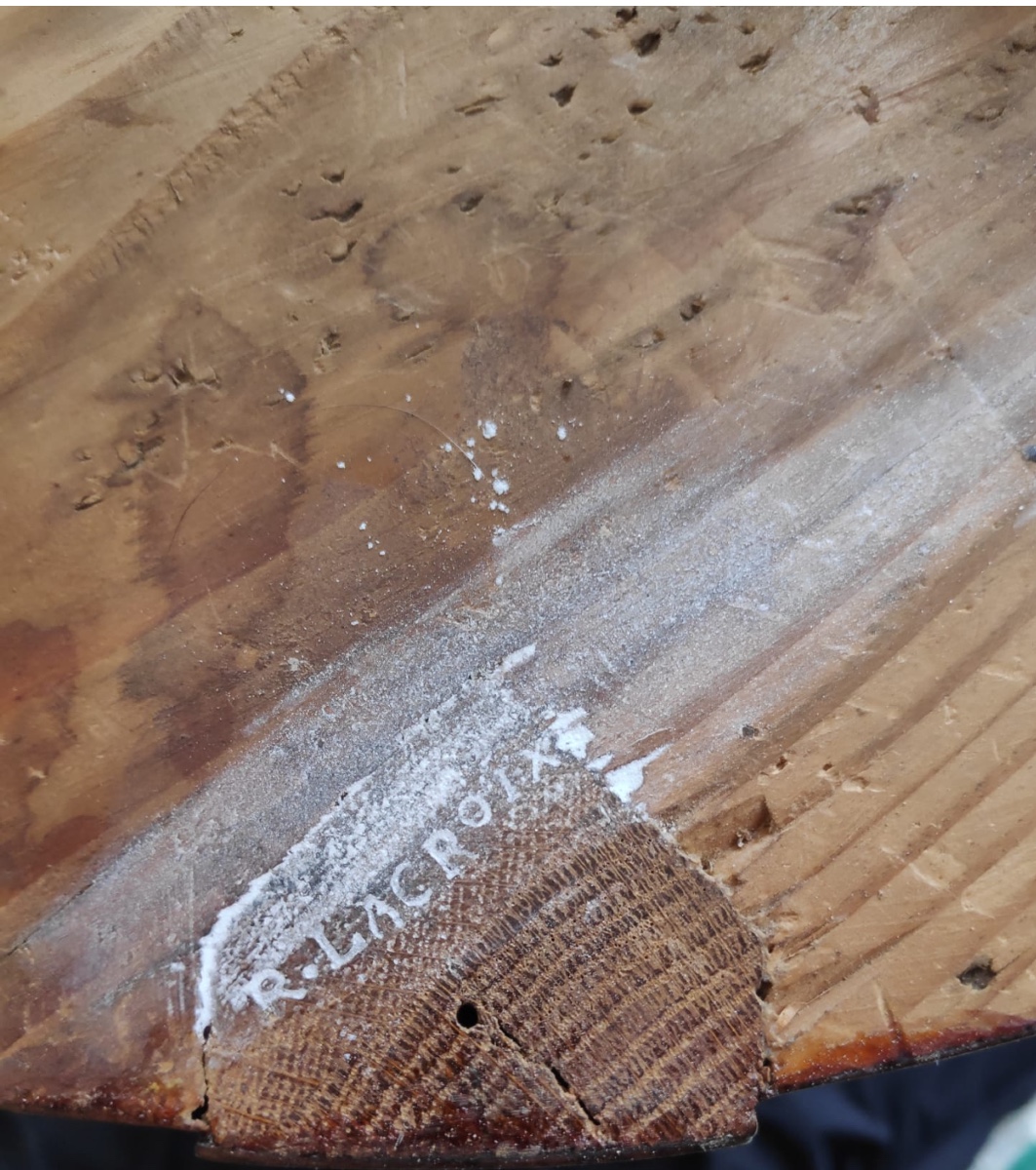 Pedestal Table Stamped Lacroix + Inventory No. + Château De Saint Cloud -photo-3