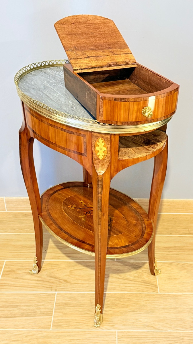 Pedestal Table Stamped Lacroix + Inventory No. + Château De Saint Cloud -photo-4