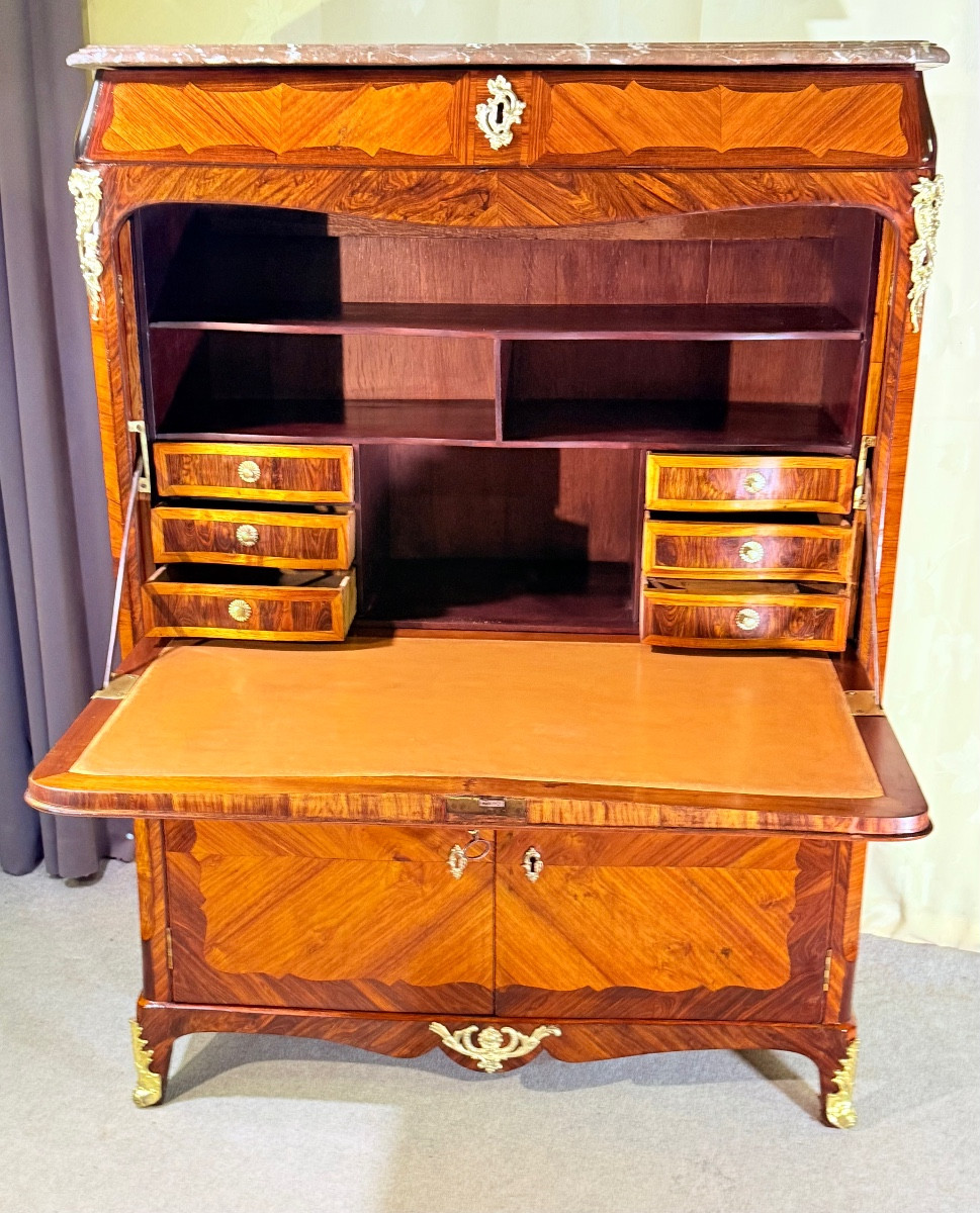 Secrétaire Louis XV Estampillé Léonard BOUDIN , XVIIIe Siècle -photo-3