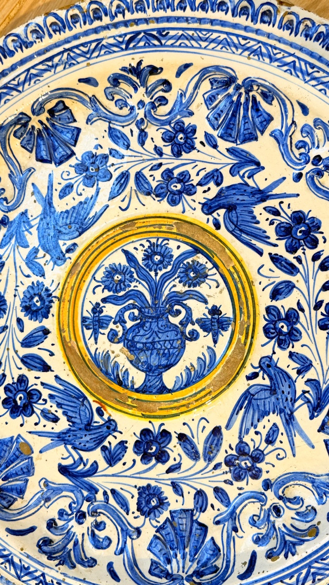 Plat XVIIe en Faïence De Moustiers , Diamètre 45 CM -photo-2