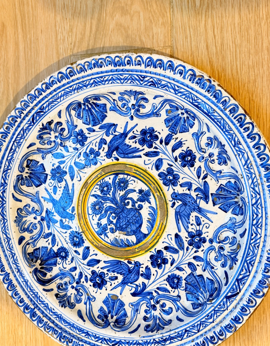 Plat XVIIe en Faïence De Moustiers , Diamètre 45 CM -photo-8