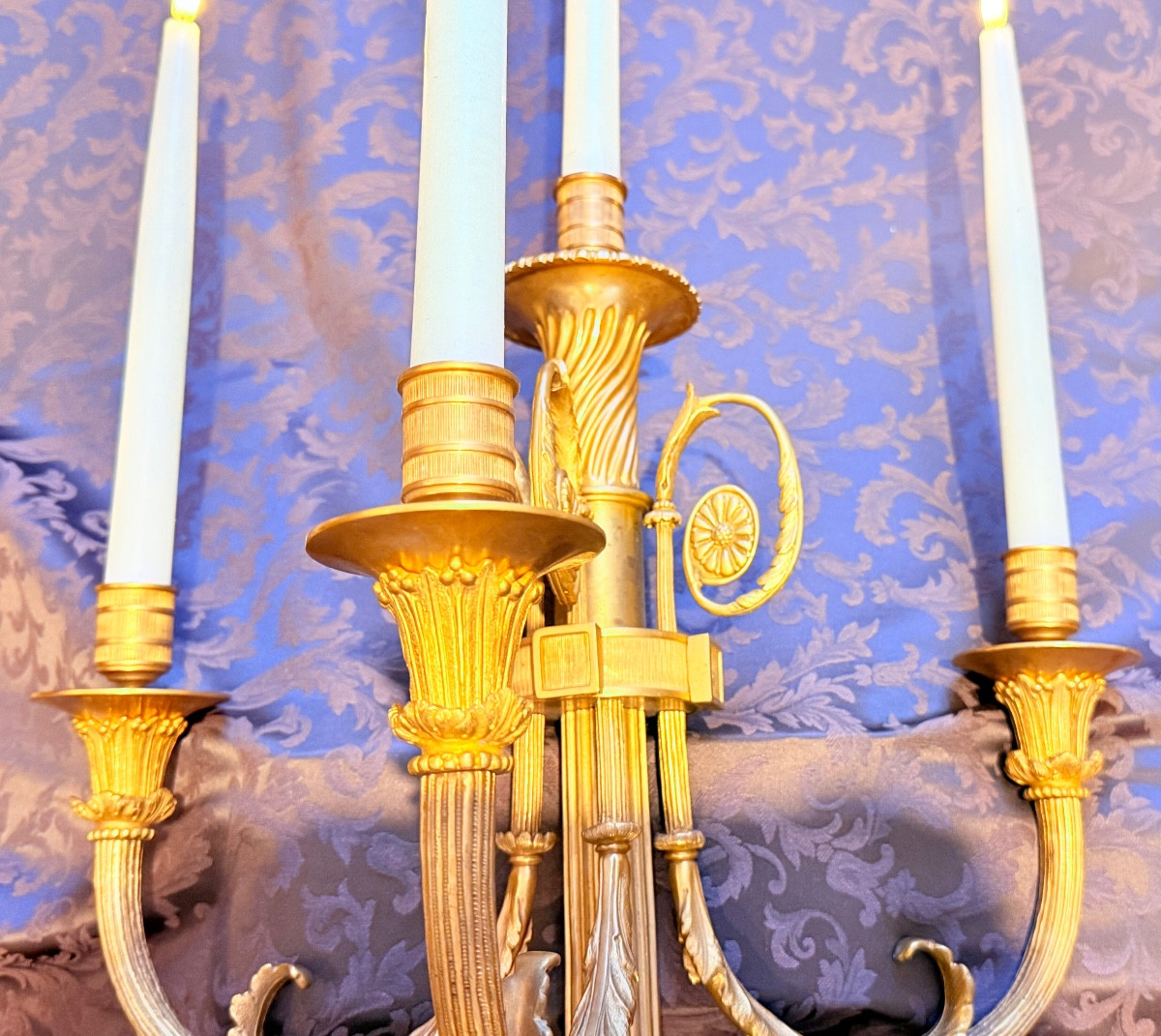 Paire d’Appliques En Bronze  aux Griffons H 85 CM -photo-4