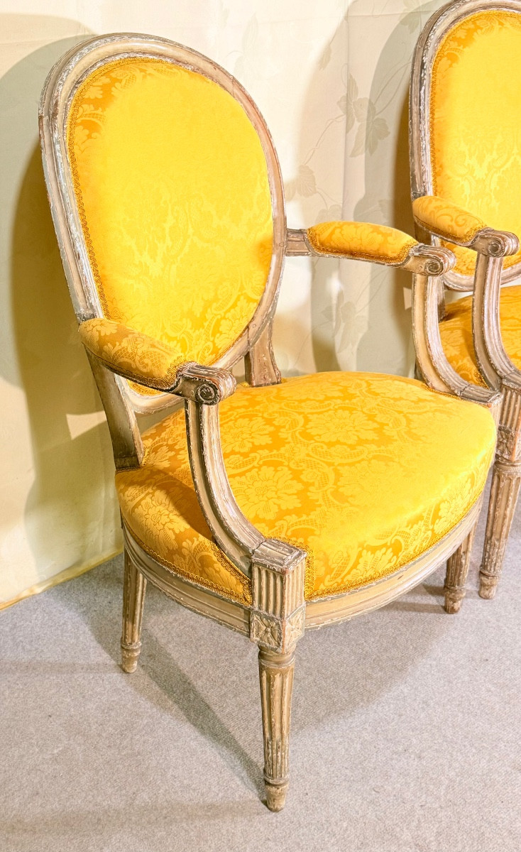 Pair Of Louis XVI Armchairs, 18th Century -photo-4