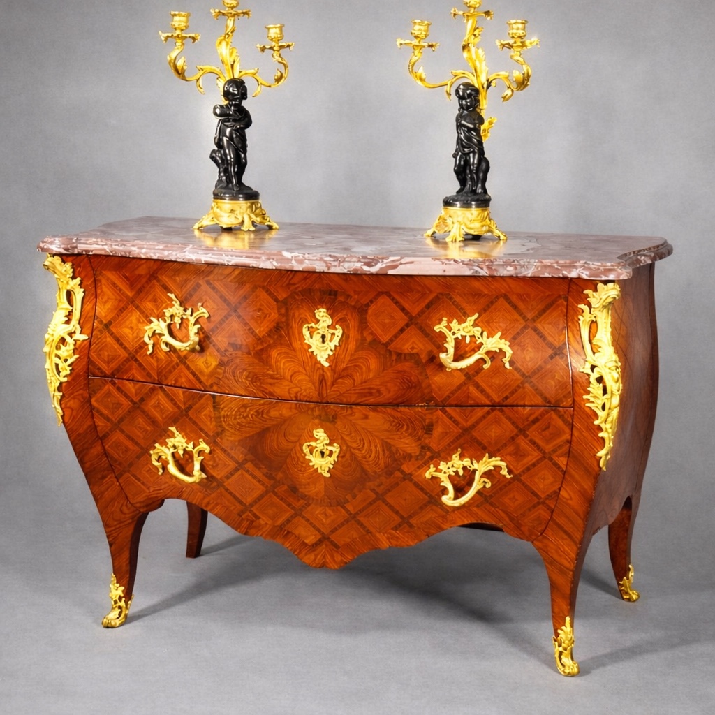 Louis XV Curved Chest Of Drawers, 18th Century 