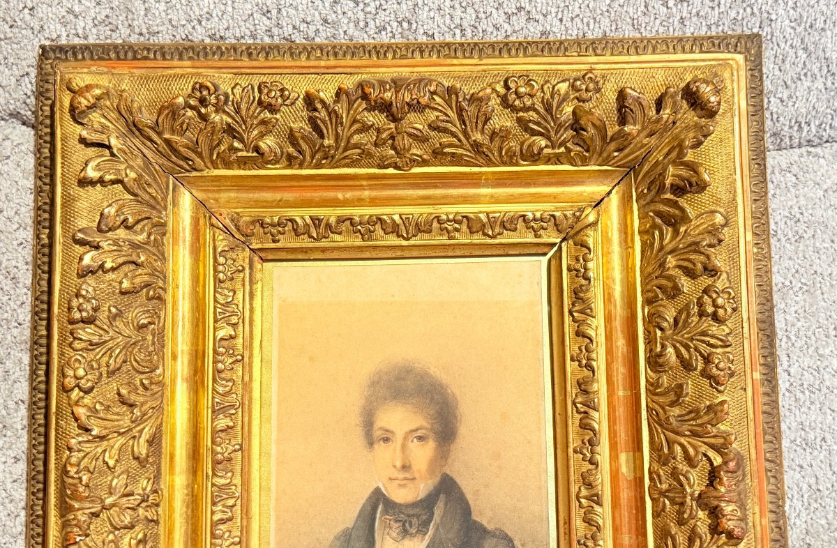 Framed Watercolor, Signed, Dated 1829-photo-2