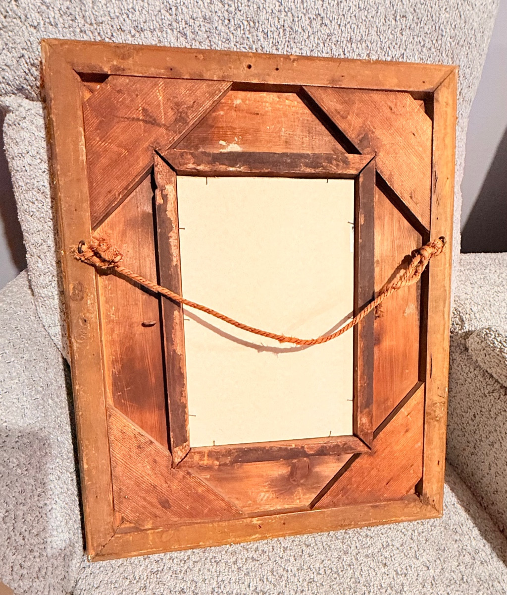 Framed Watercolor, Signed, Dated 1829-photo-3