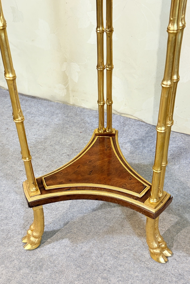 Guéridon Louis XVI , Bronze aux Tiges de Bambou , 1880 -photo-7