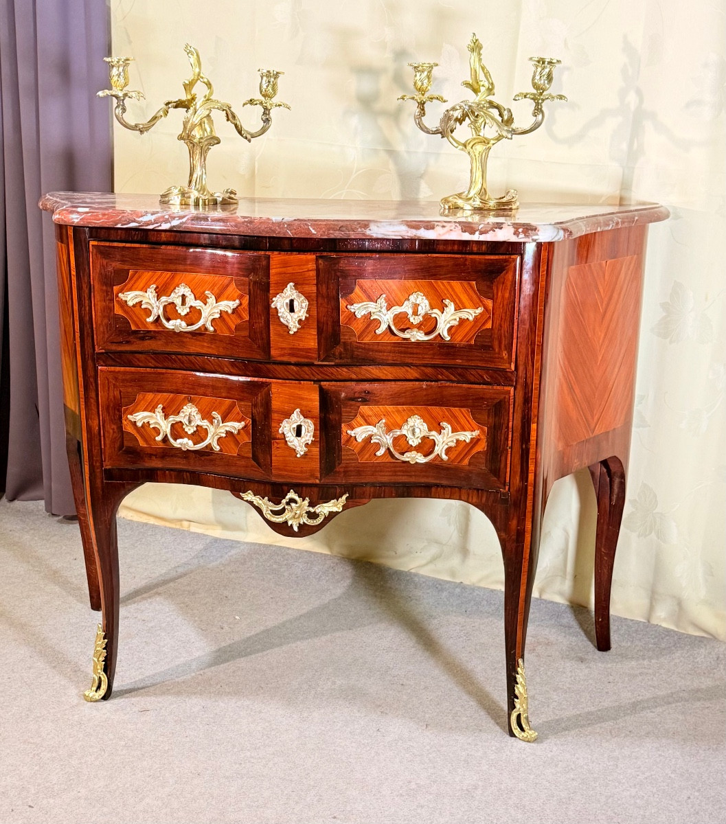 Louis XV Commode, Stamped Guillaume, 18th Century 