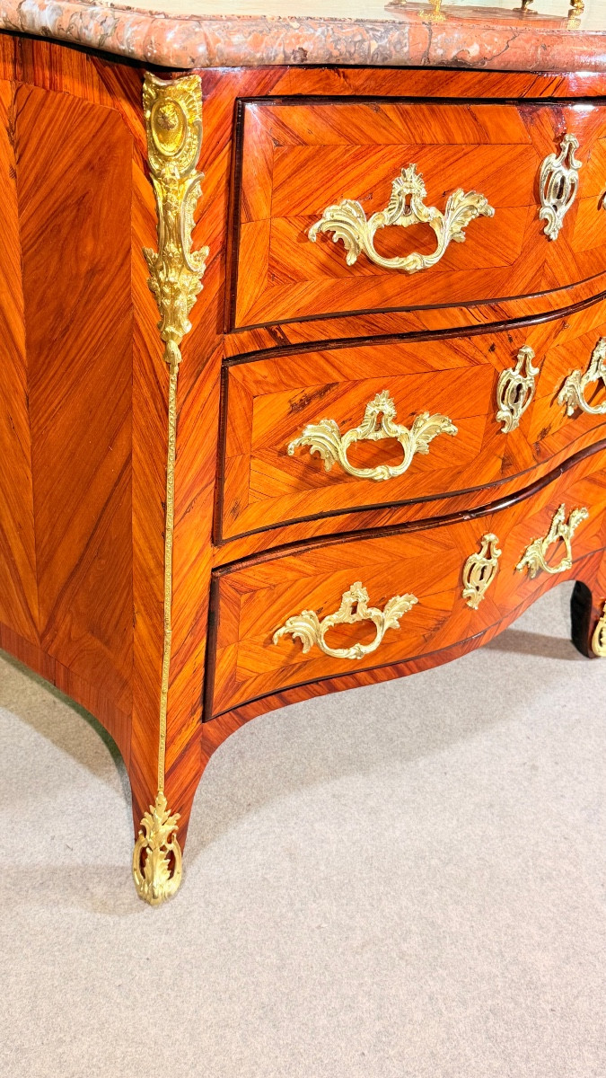 Louis XV Chest Of Drawers, Stamped J. Cheeseau, 18th Century-photo-2