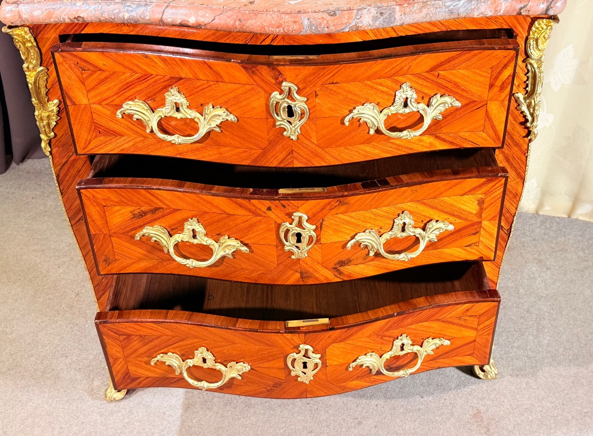 Louis XV Chest Of Drawers, Stamped J. Cheeseau, 18th Century-photo-3