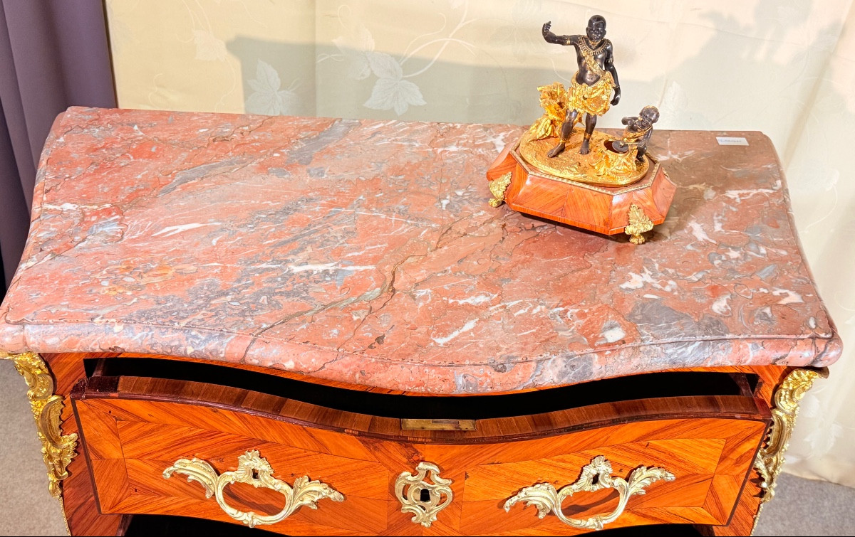 Louis XV Chest Of Drawers, Stamped J. Cheeseau, 18th Century-photo-4