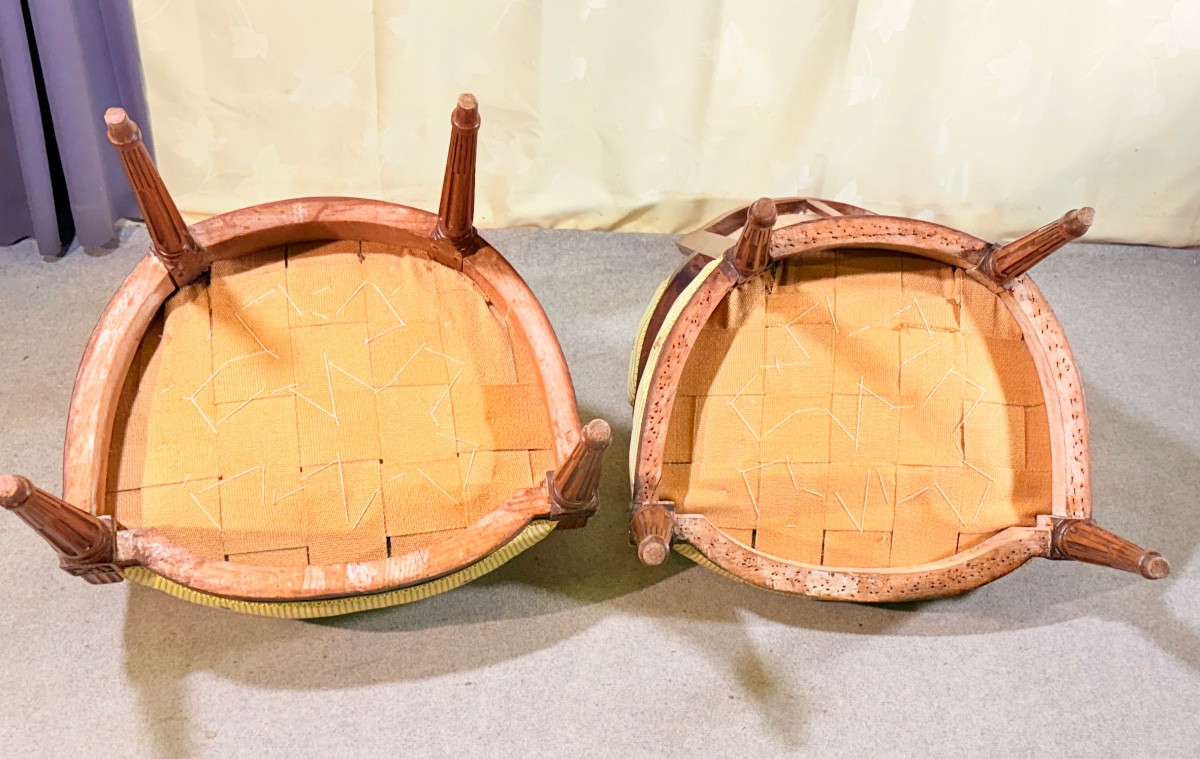 Pair Of Armchairs Stamped Delaporte, 18th Century -photo-7