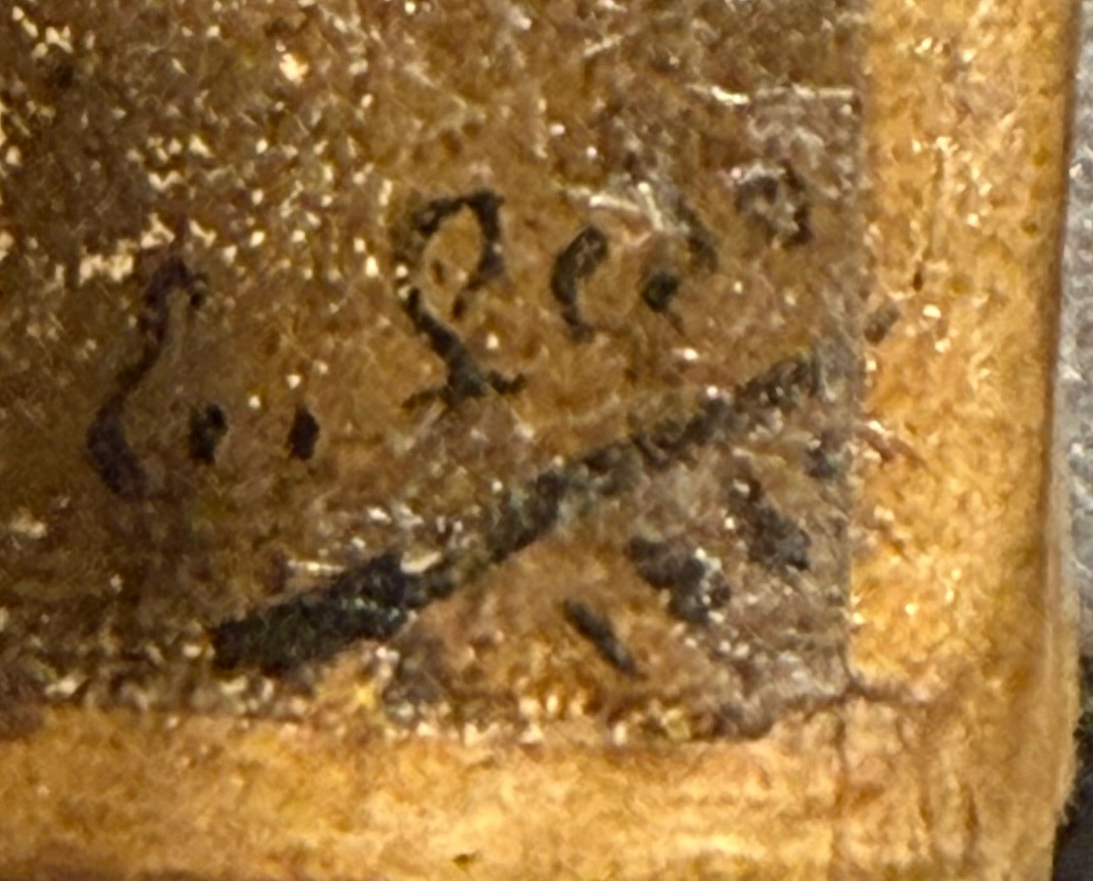 Tableau Signe et Date 1883 , Les Joueurs de Cartes , Époque XIXe -photo-4