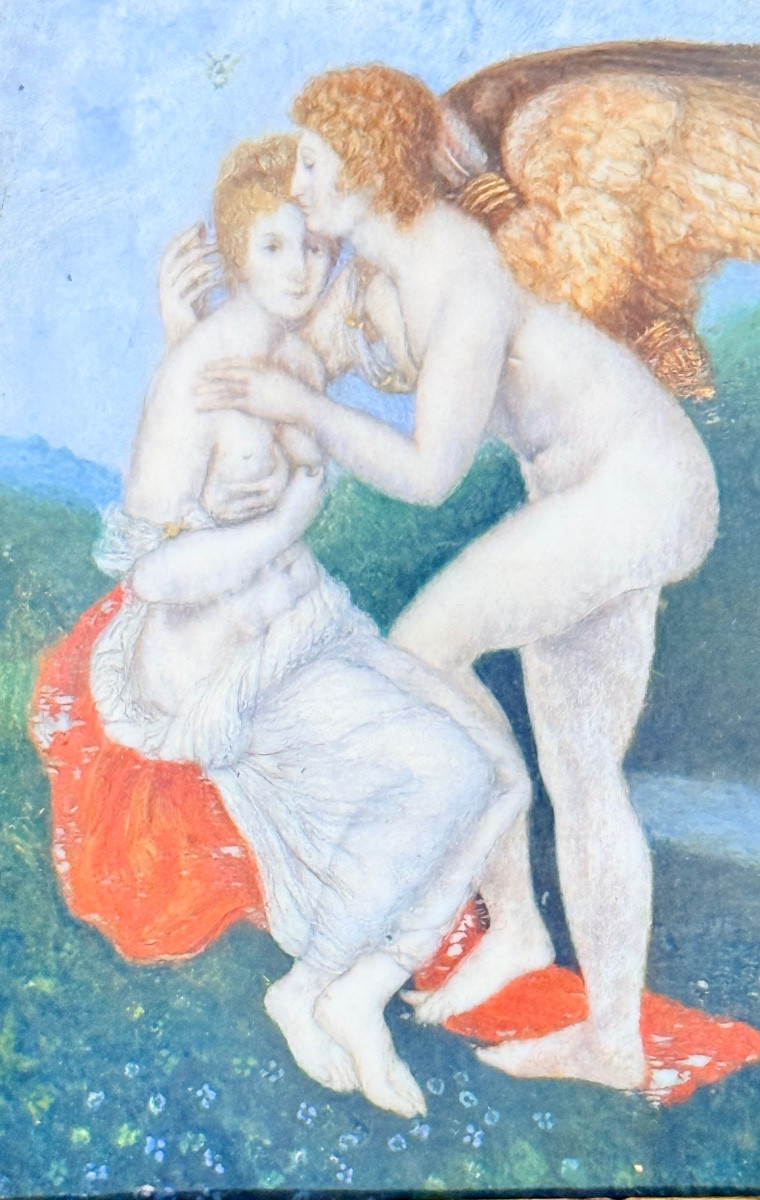 Miniature Cupid And Psyche, Signed John Marras 1862 -photo-2