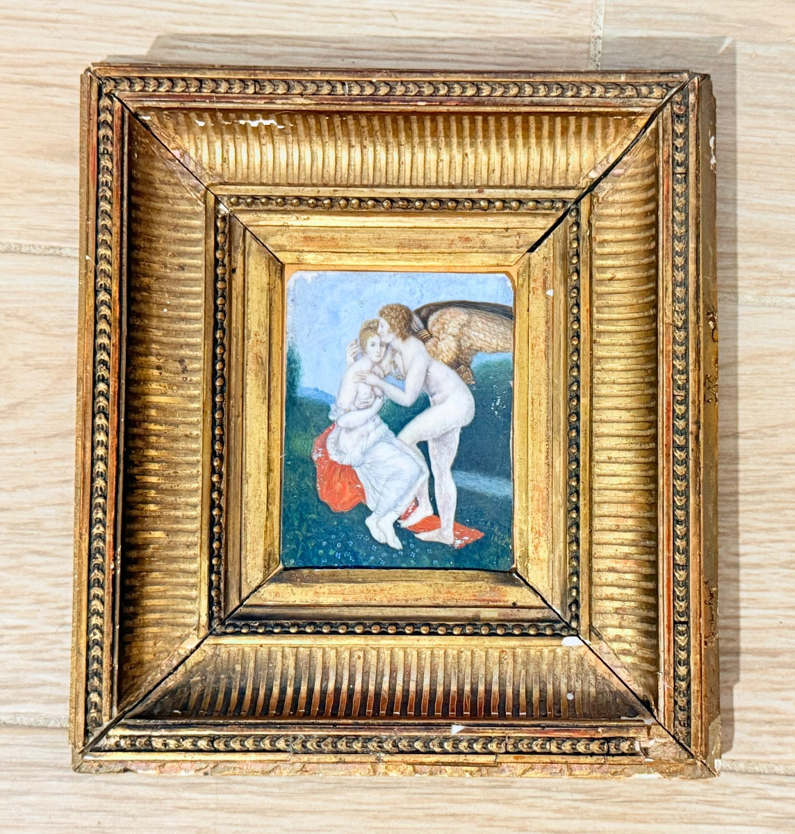 Miniature Cupid And Psyche, Signed John Marras 1862 -photo-1
