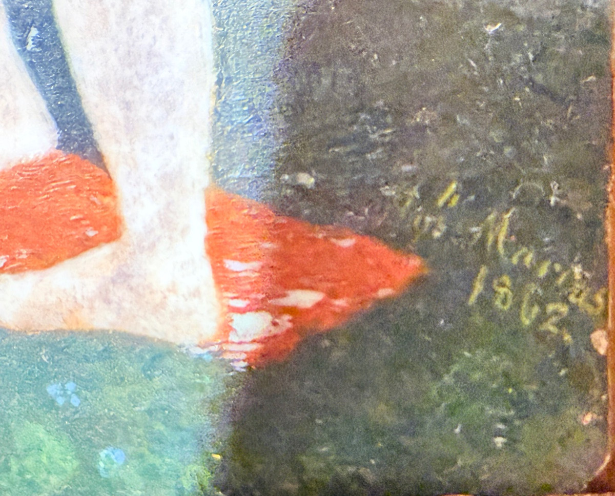 Miniature Cupid And Psyche, Signed John Marras 1862 -photo-3