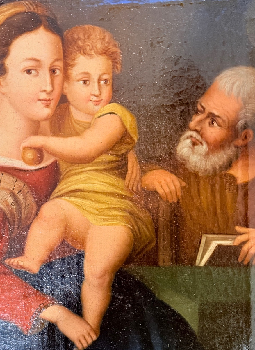 Vierge à l’Enfant , Huile Sur Toile, XIXe -photo-3