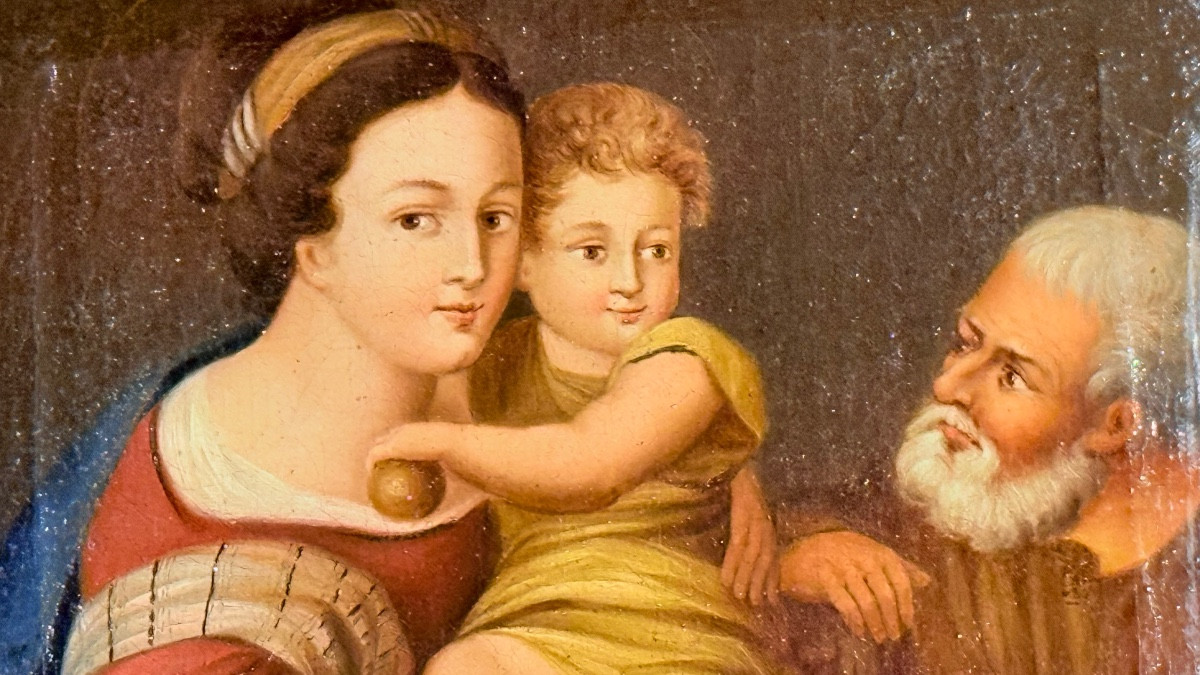 Vierge à l’Enfant , Huile Sur Toile, XIXe -photo-4