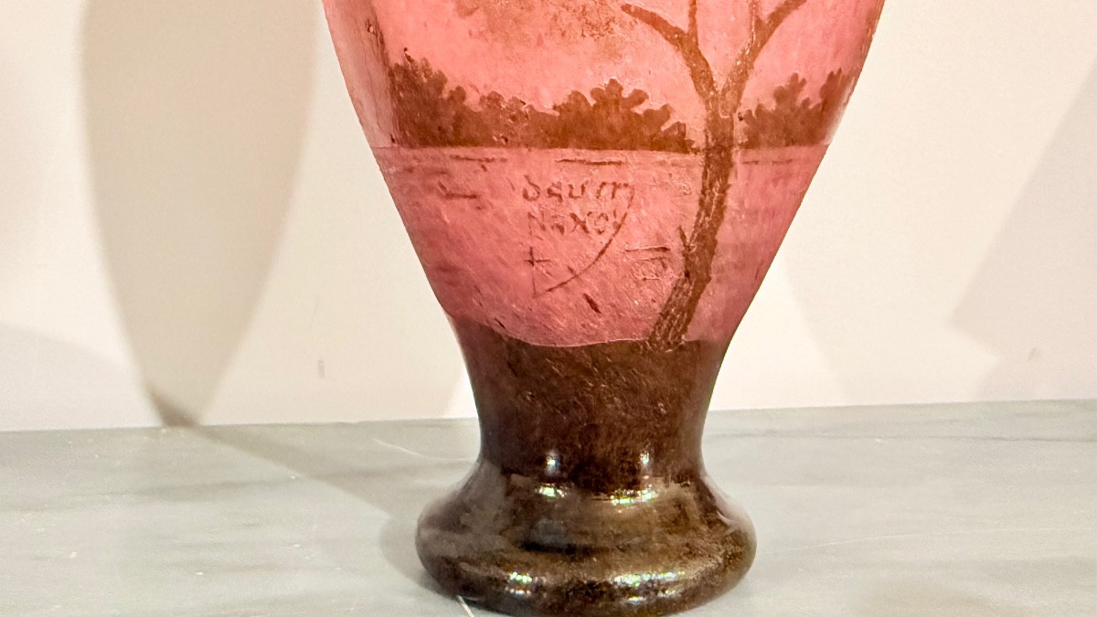 Vase signé DAUM NANCY ,  H : 18,5 CM -photo-4