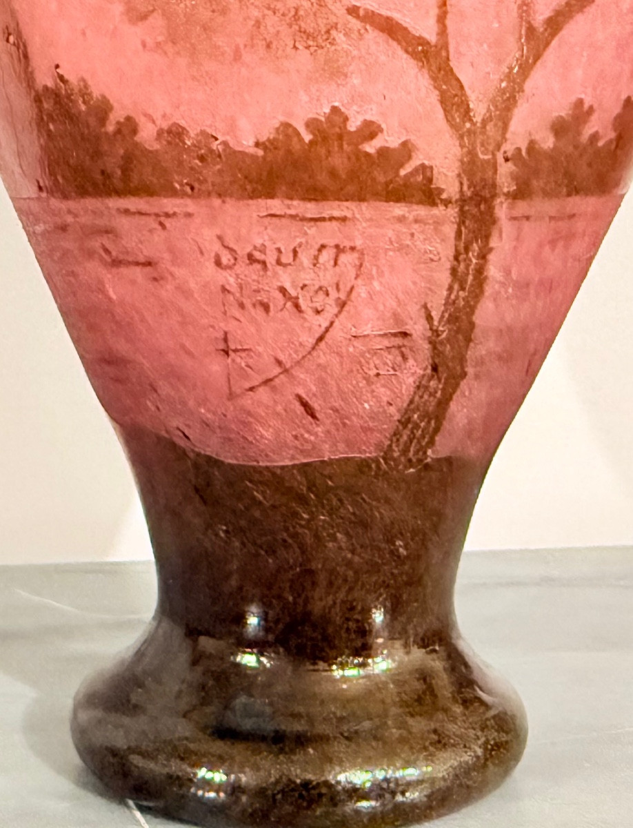 Vase signé DAUM NANCY ,  H : 18,5 CM -photo-4