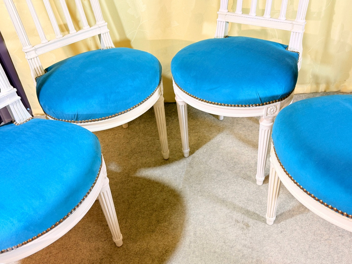 Suite de 6 Chaises Louis 16 , Époque fin XIXe-photo-2