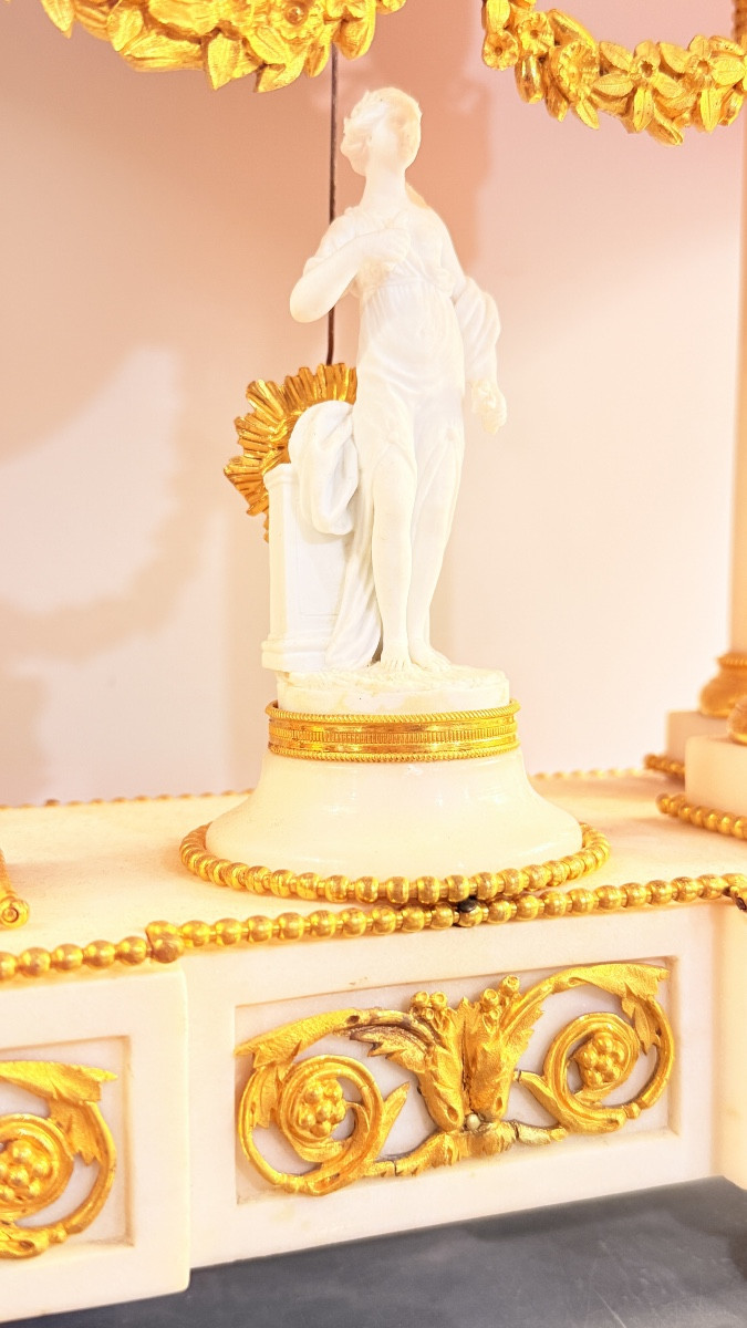 Pendule Portique Louis XVI , Époque XVIIIe Siècle -photo-2