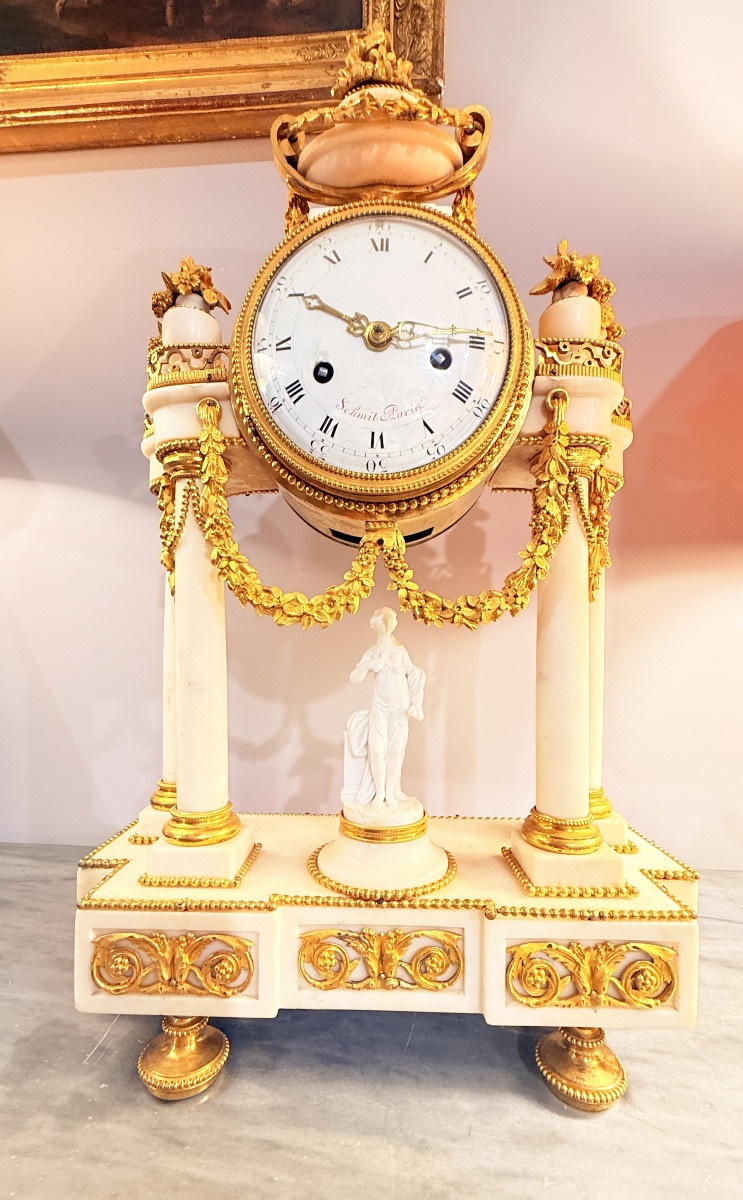 Pendule Portique Louis XVI , Époque XVIIIe Siècle -photo-1