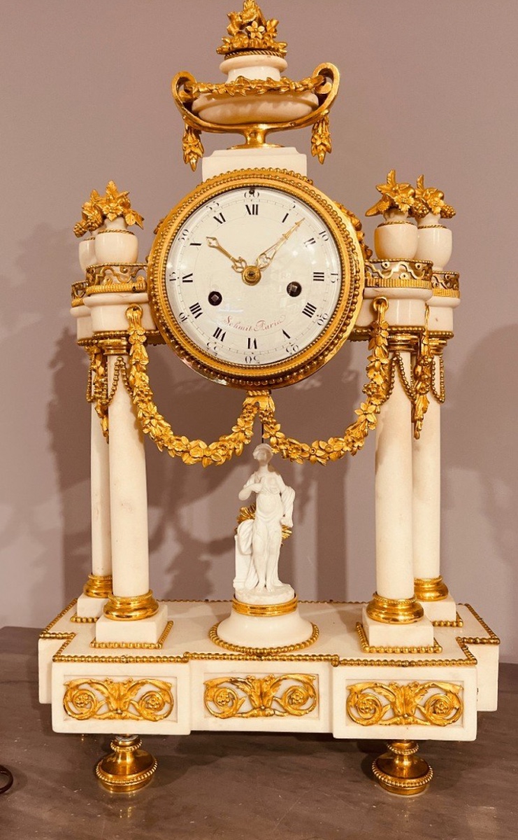 Pendule Portique Louis XVI , Époque XVIIIe Siècle 