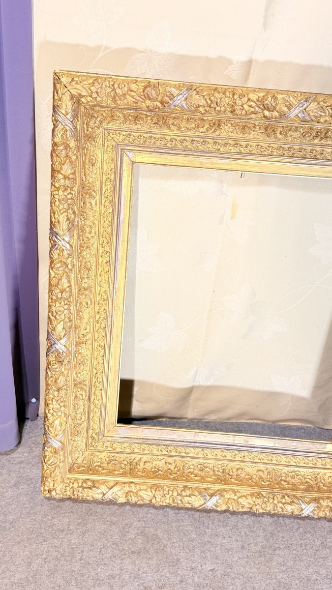 Louis XVI Style Frame In Gilt And Silvered Wood, 19th Century -photo-3