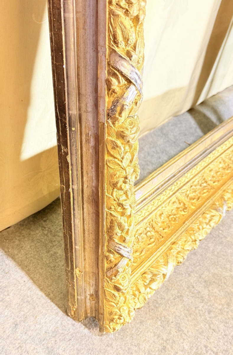 Louis XVI Style Frame In Gilt And Silvered Wood, 19th Century -photo-2
