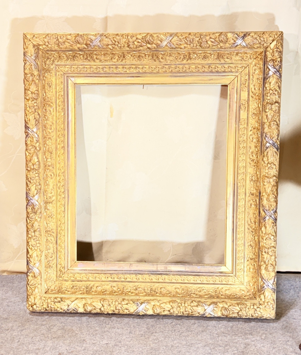 Louis XVI Style Frame In Gilt And Silvered Wood, 19th Century -photo-4