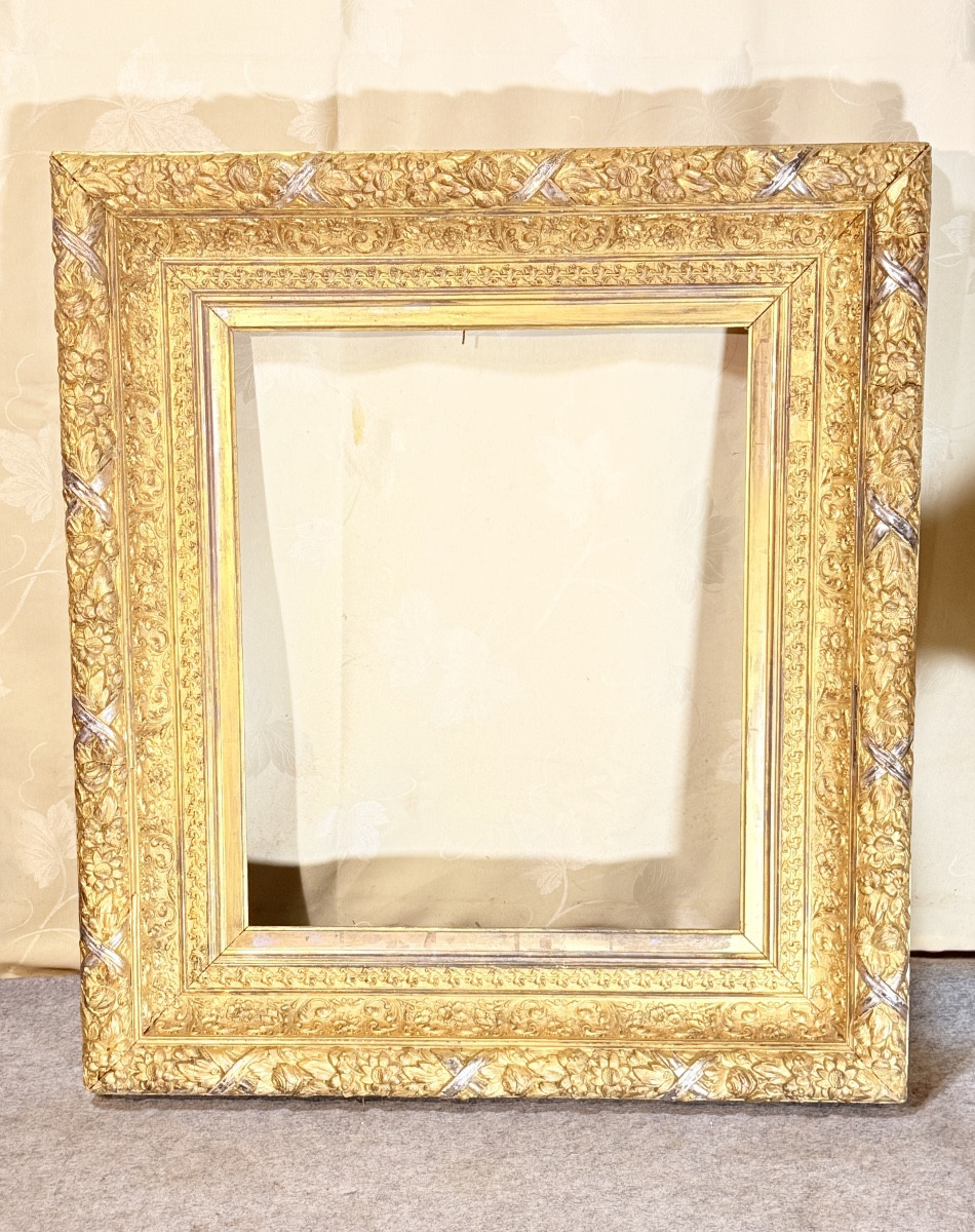 Louis XVI Style Frame In Gilt And Silvered Wood, 19th Century -photo-5