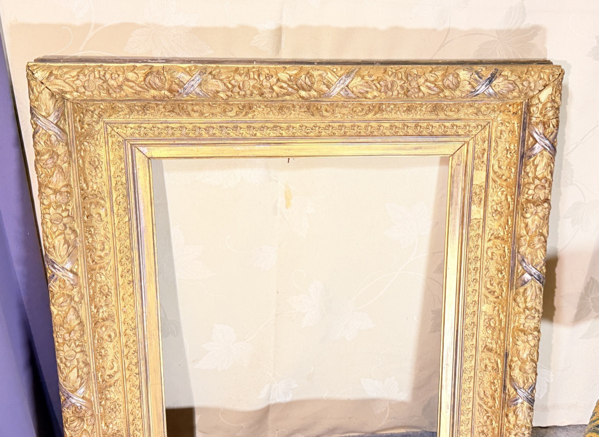 Louis XVI Style Frame In Gilt And Silvered Wood, 19th Century -photo-6