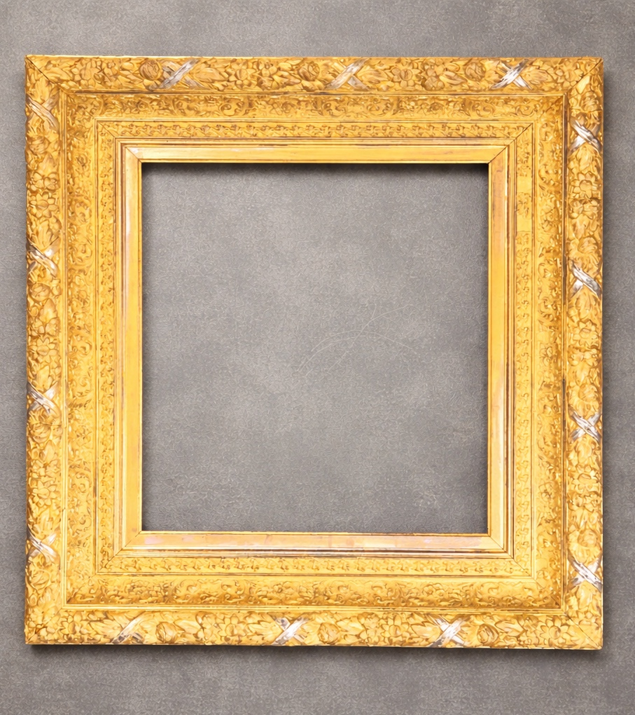 Louis XVI Style Frame In Gilt And Silvered Wood, 19th Century 
