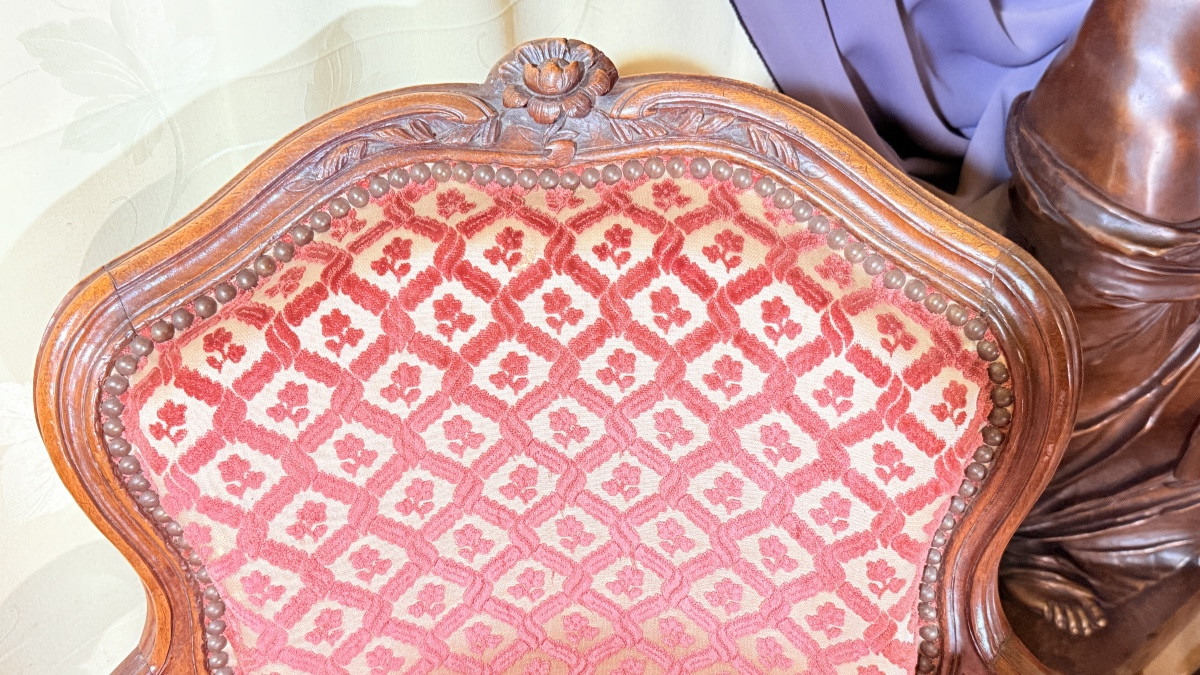 Suite de 4 Fauteuils Lyonnais , Époque Louis XV , XVIIIe Siècle -photo-2