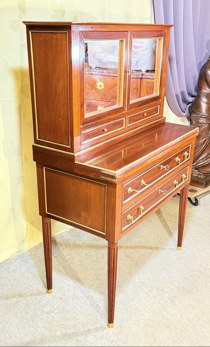 Bureau à Gradins Louis XVI , Époque XIXe Siècle -photo-2