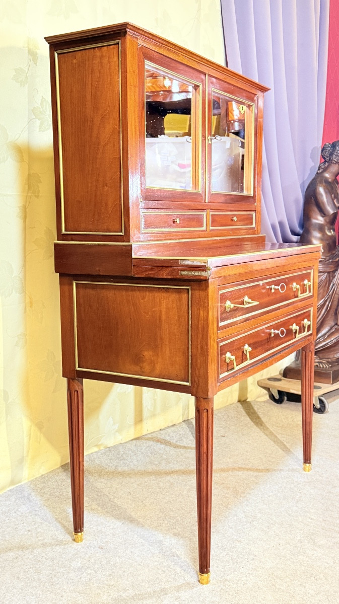 Bureau à Gradins Louis XVI , Époque XIXe Siècle -photo-3