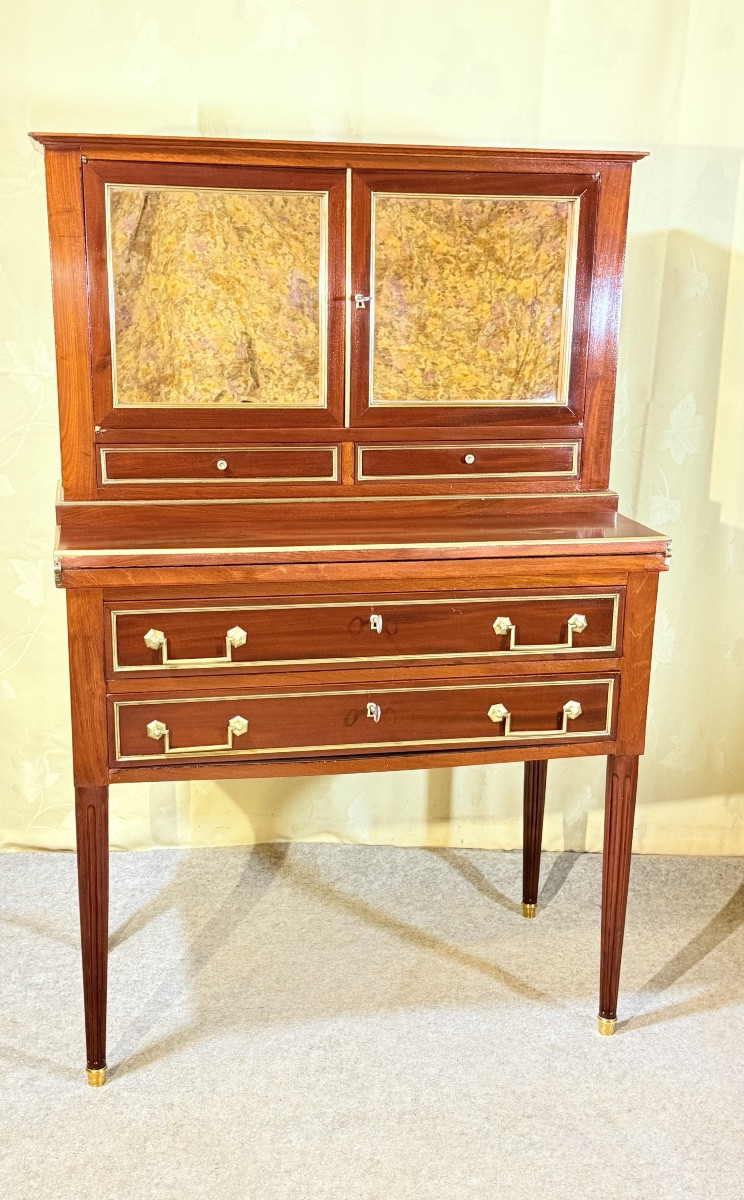 Bureau à Gradins Louis XVI , Époque XIXe Siècle -photo-4