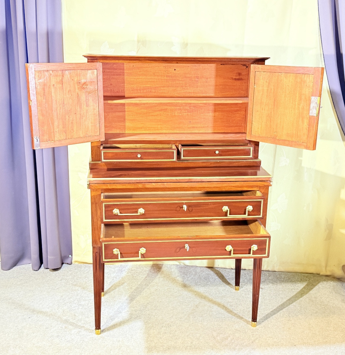 Bureau à Gradins Louis XVI , Époque XIXe Siècle -photo-5